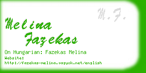 melina fazekas business card